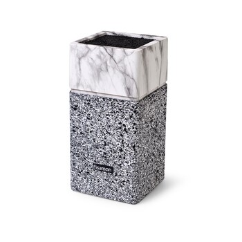 Підставка для кухонних ножів та ножиць Fissman 11x11x23см колір МАРМУР пластик (12875)