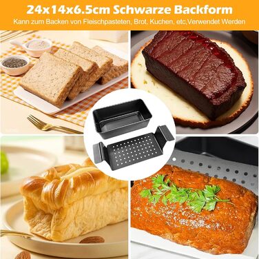 Форма для випікання хліба сталева зі знімною решіткою, чорна