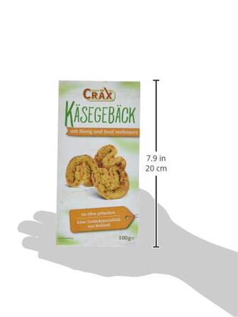 Печиво з сиром - хрусткі снеки з гірчицею та медом, 10 упаковок по 100 г Cräx