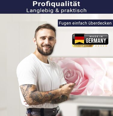 Кухонний фартух timalo зі скляним виглядом Акрилове скло 2 мм Бризкозахисна стіна для плити, скляний фартух, акрилові скляні стінові панелі, захисна панель для фартуха Бетонно-блакитно-сірий (160x50 см, 239- Рожеві троянди)