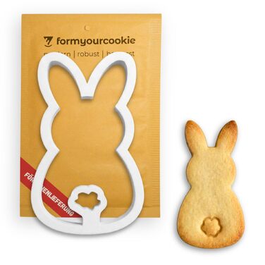 Набір із 3 формочок для пасхального печива, смугастий візерунок пасхальних яєць, кролик, 2-в-1 зі штампом, 5 x 4 см, можна мити в посудомийній машині, екологічно чистий, стійкий до іржі (великодній зайчик (10 x 5 x см))