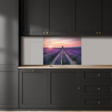 Кухонний фартух 60x80 см Самоклеючий настінний захисний екран для кухні Кухонний фартух Кухонні фасади Кухонні фартухи Кухонна стіна Вода - Пейзаж - (Лавандовий - Фіолетовий, 60 x 80 см)