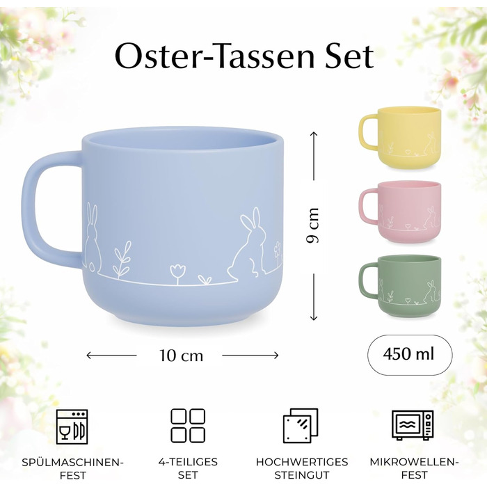 Набір великодніх кухлів 450 мл MIAMIO