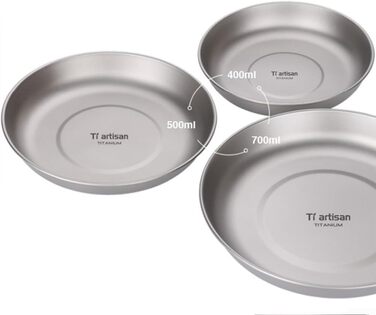 Ультралегкий туристический титановый тарелка 500 мл EasyByMall