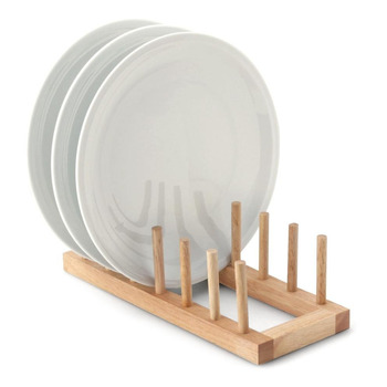 Сушилка для тарелок на 6 предметов, каучуковое дерево 30 х 12 см Continenta