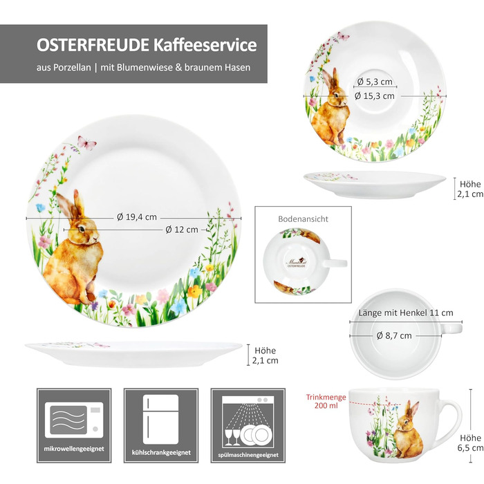 Кавовий набір 18 предметів у весняному стилі MamboCat