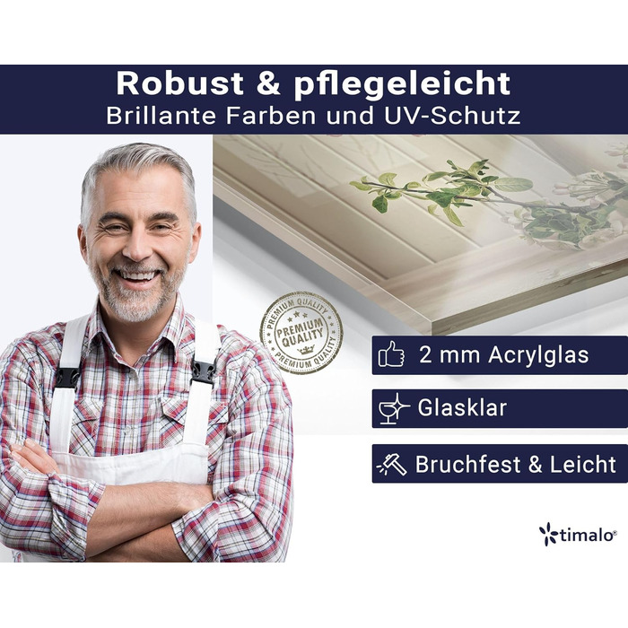 Кухонний фартух timalo зі скляним виглядом Акрилове скло 2 мм Бризкозахисна стіна для плити, скляний фартух, акрилова скляна настінна панель, захисна панель для фартуха Бетонно-блакитно-сірий (140x50 см, 212- Ваза для квітів)
