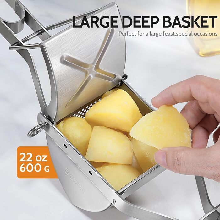 Прес для картоплі 30 см, сріблястий Sopito