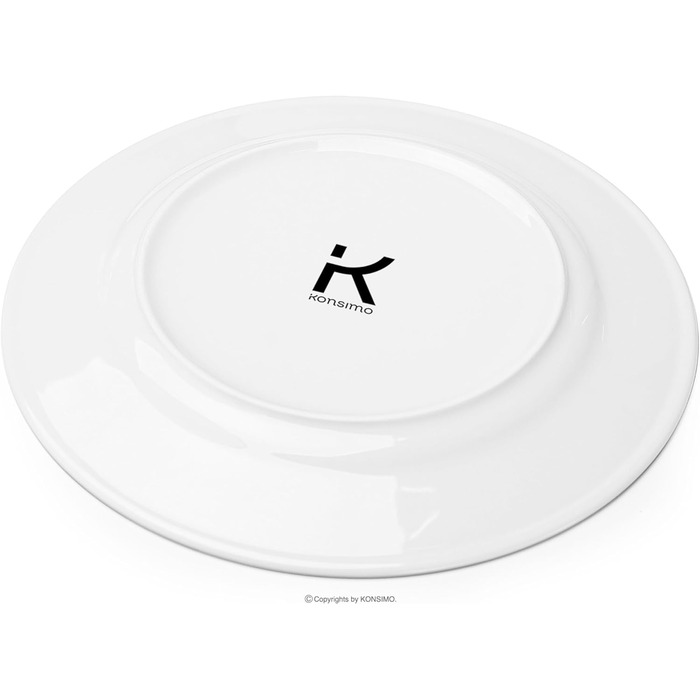 Тарілки для сніданку Konsimo на 6 персон MUSCARI - Набір з 6 тарілок для тортів - Порцелянові десертні тарілки - Сучасні маленькі тарілки - Ø20 см - (Platinum Line)