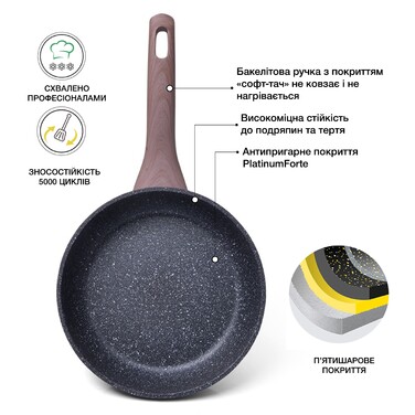 Сковорідка для смаження Fissman GRANDEE STONE 20x4,7 см (4416)