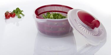 Вертушка для салату Westmark, об'єм 5 л, ø 26 см, пластик, без бісфенолу А, Fortuna, колір прозорий/червоний, 243222E2 (червоний, стандартний слайсер)