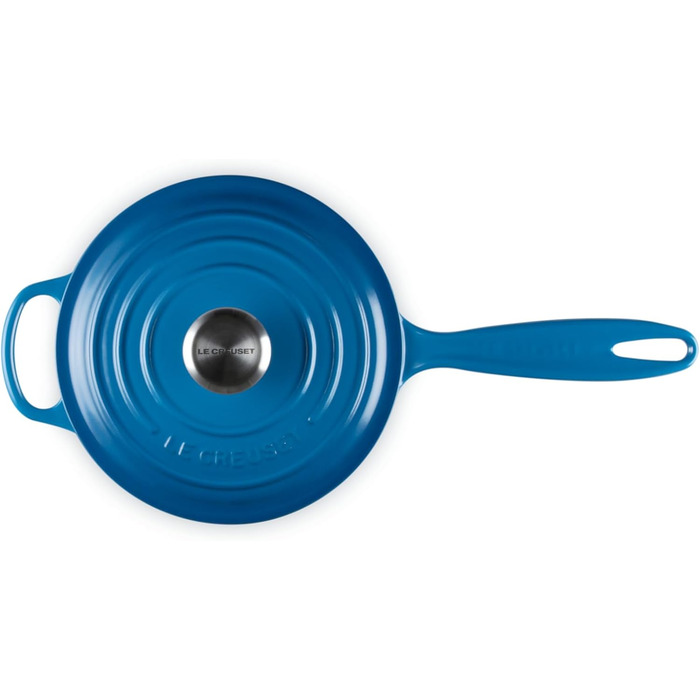 Чугунный сотейник Ø 18 см, 1,8 л с крышкой, синий Марсель Signature Le Creuset