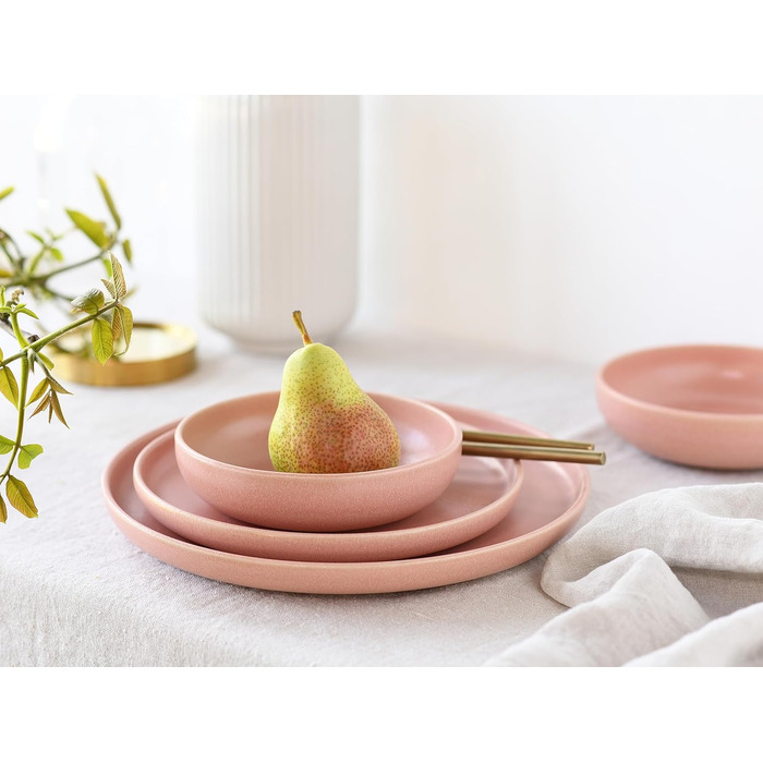 Серия Uno Набор посуды из 16 предметов, комбинированный набор из керамогранита (роза, столовый сервиз 8 предметов), 22978