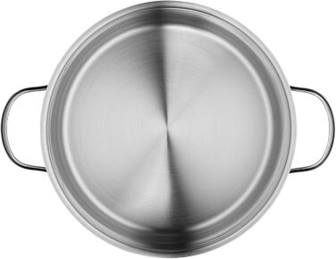 Набір індукційних каструль WMF Aparto Advantage Pot Set зі скляною кришкою, полірована нержавіюча сталь Cromargan, набір індукційних каструль без покриття, можна мити в посудомийній машині (набір каструль) (24 см)