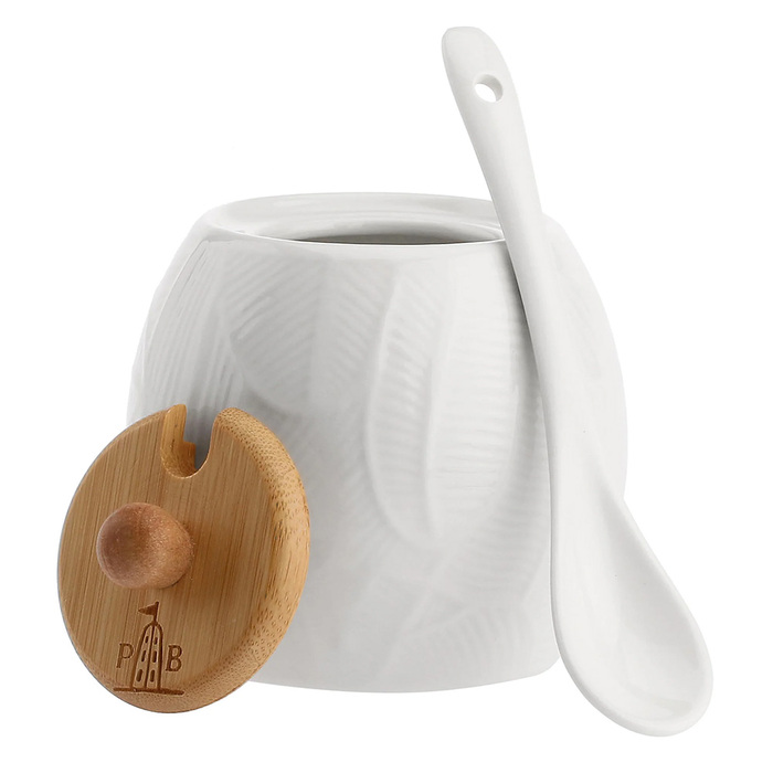 Цукорниця La Porcellana Bianca INTAVOLA Leaves з ложкою, порцеляна, 250 мл