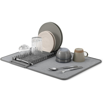 Підставка-сушарка для посуду 61 х 46 см темно-сіра Udry Umbra