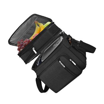 Преміальна ізольована сумка-холодильник, тканина Оксфорд з регульованими ремінцями, двошарова термосумка для кемпінгу на свіжому повітрі (чорна)