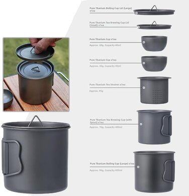 Титановый производный чайный набор 5 предметов NiuLumea