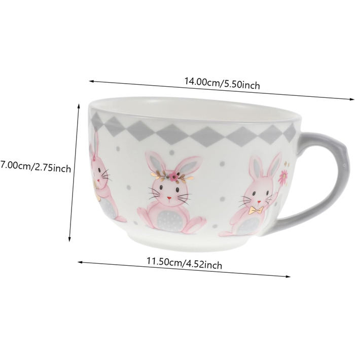 Керамічна миска для супу з ручкою 450 мл LABRIMP