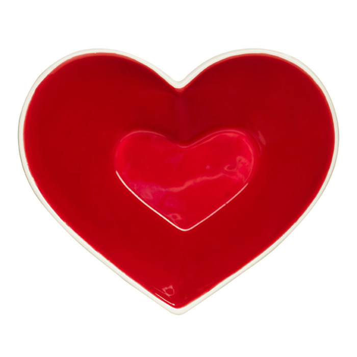 Миска у вигляді серця, біла / червона Sagaform