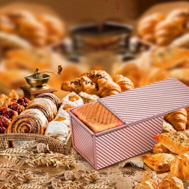 Форма для випічки хліба та тостів 20,8x12x11 см з кришкою, рожеве золото Lonely high heels