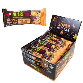 Горіхові батончики 16 х 35 г шоколад NutriPur