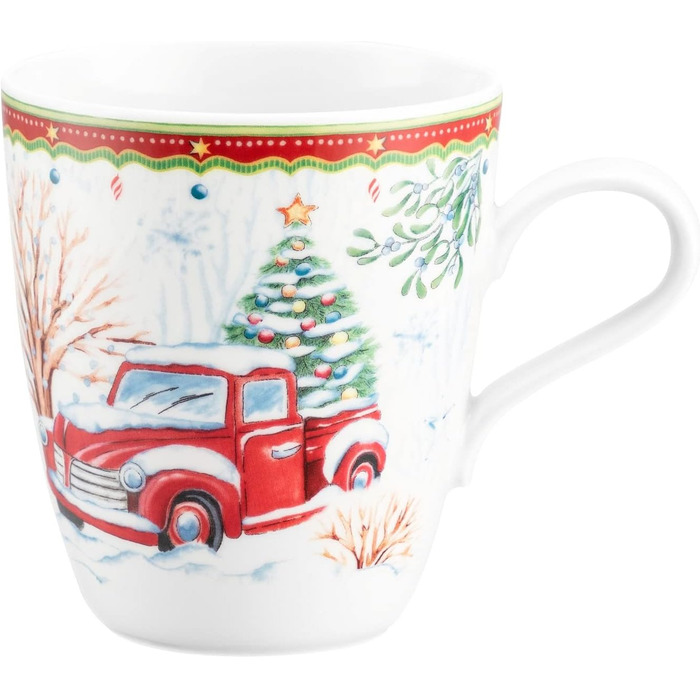 Різдвяна кружка з ручкою, різдвяна машина, порцеляна, 400 мл, 65296 -