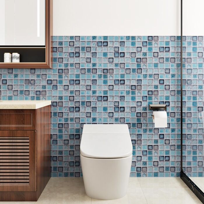 Синие самоклеящиеся пленки для кухни водонепроницаемые 300 х 40 см Yullpaper