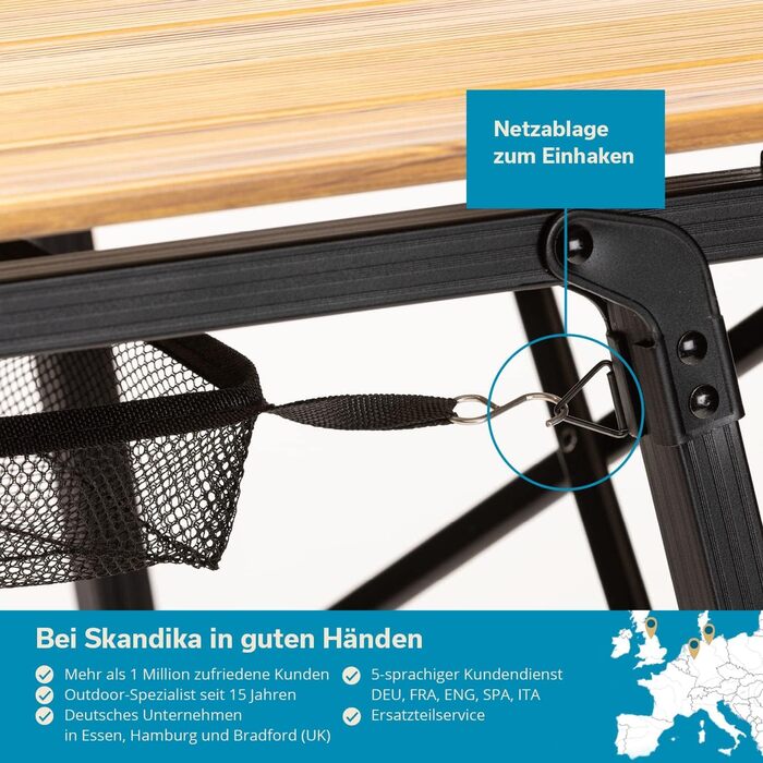 Складной кемпинговый стол 120 x 70 см Skandika