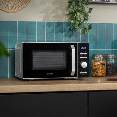 Мікрохвильова піч Cecotec Inverter - об&39єм 19 л - розморожування, нагрівання та приготування - інвертор Proclean 5010. 700 Вт, 5 рівнів потужності, світлодіодний дисплей, поворотний стіл 245 мм, таймер, 8 програм, чорний цифровий