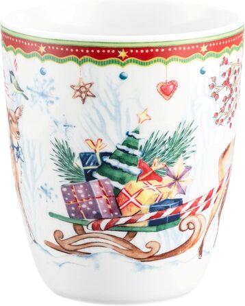 Рождественская кружка с ручкой 400 мл Олень с санками, фарфор Seltmann Weiden