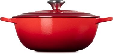 Чавунна каструля Le Creuset Signature, 26 см, 4,1 л, для всіх типів плит та індукції (Кишенево-червоний)