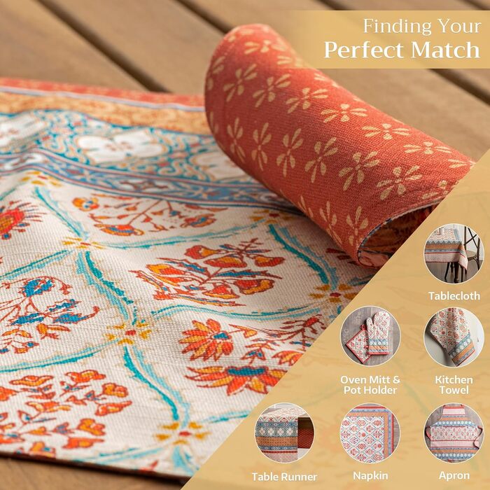 Бавовняні килимки для серветок, набір з 4 шт. , декоративні килимки для серветок, пасхальні килимки, що миються, для свят, вечерь, весни, літа (33 см x 48 см) (07 - Новели), 39Hermine 100