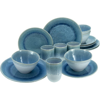 Набір посуду на 4 персони, 16 предметів, Aquarius Blue Creatable