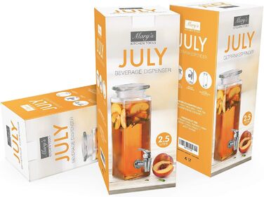 Скляний диспенсер для напоїв 2,5 л Mary's KITCHEN TOOLS