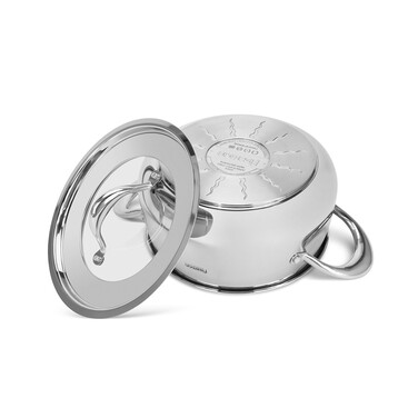 Каструля Fissman ABSOLUTE PRO 20x10 см / 3,2 л зі скляною кришкою нержавіюча сталь (5546)