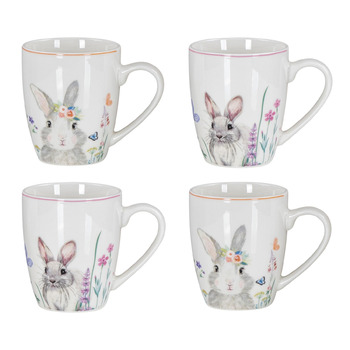 Набір із 4 чашок до великодня з малюнком кролика levandeo