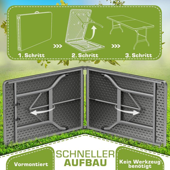 Складной стол 180x75 см tillvex