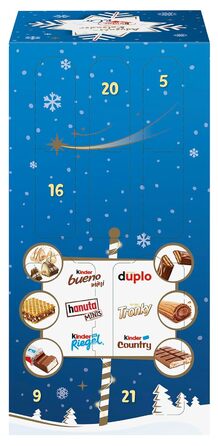 Рождественский адвент-календарь с 24 шоколадными деликатесами, 295 г Kinder & Ferrero