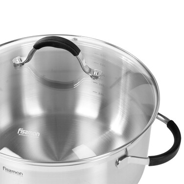 Каструля Fissman MAGNIFICA 7,1 л із скляною кришкою (15355)