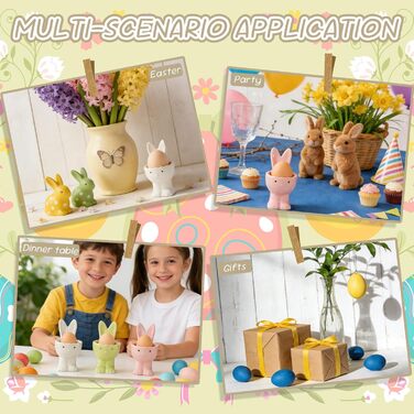 Набір з 2 порцелянових підносів для яєць на Великдень, керамічні підноси для яєць у формі кролика, веселі, креативні тарілки для яєць у формі великоднього кролика, підставки для яєць, можна мити в посудомийній машині, підставка для варених яєць, подарунки