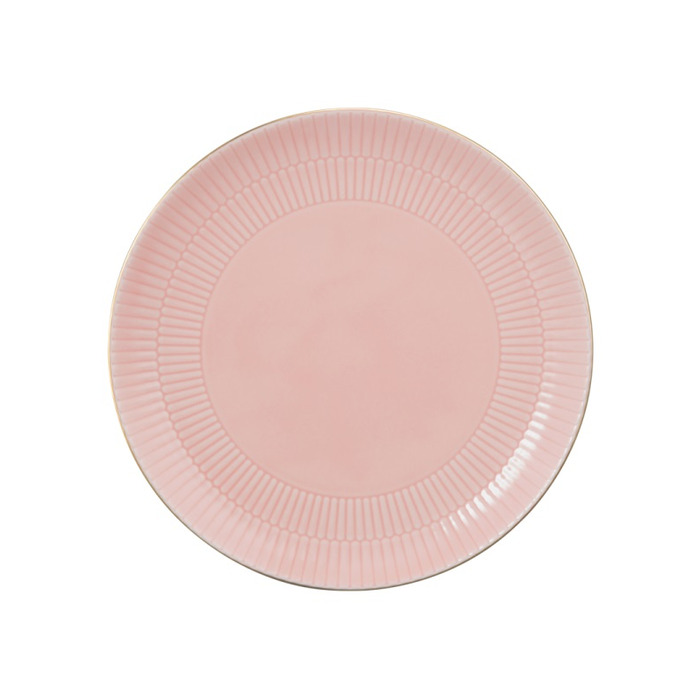 Обеденная тарелка 27,5 см, розовая с золотистым ободком Amina Rose Goldrand Seltmann Weiden