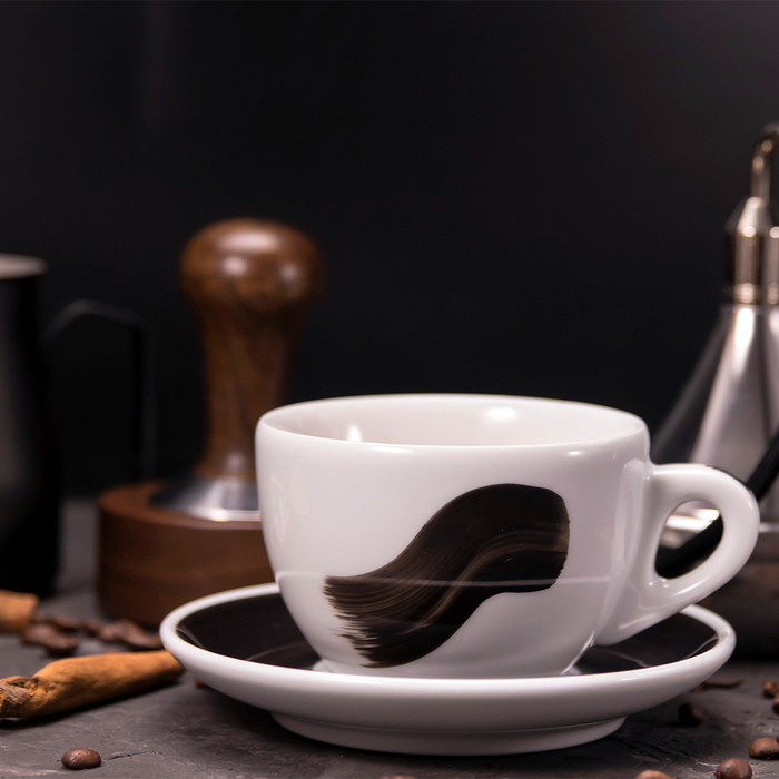 35184 Чашка espresso 75 мл Black stroke A 'Verona Millecolori Hand Painted Single Brush stroke A Bla