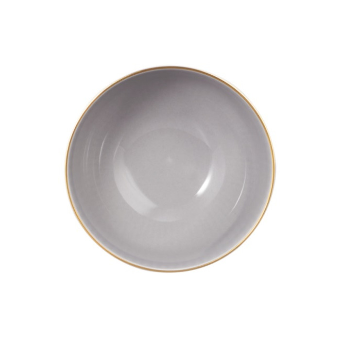 Пиала для капучино 0,4 л, серая с золотистым ободком Amina Silbergrau Goldrand Seltmann Weiden