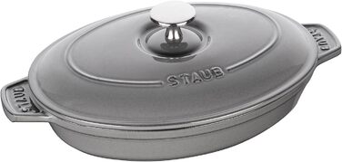 Сковорода-жаровня 23 х 17 см з кришкою овальна Graphite Grey Staub