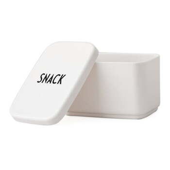 Ланч-бокс 5,5x9,2x6,8 см чорно-білий Snack Box Design Letters