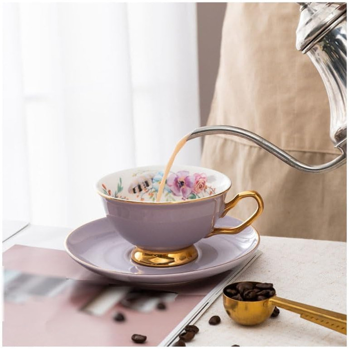 Порцеляна кавова чашка з блюдцем 200 мл XYUERU