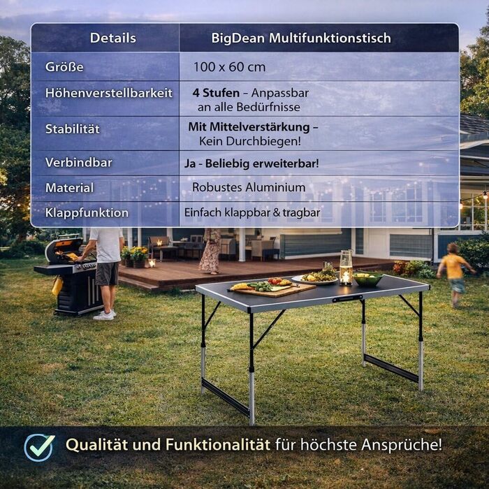 Многофункциональный стол 100 x 60 см BigDean