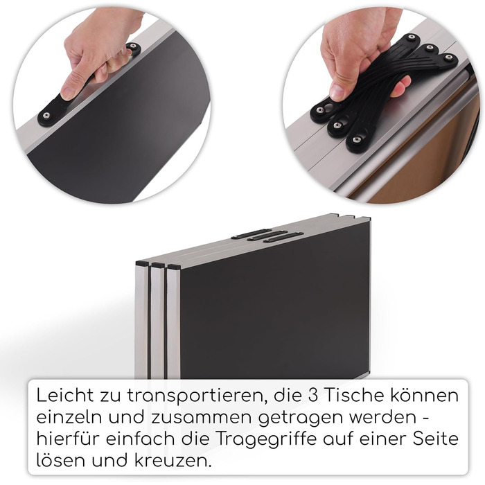 Стіл розкладний алюмінієвий з 3-х частин 100 x 60 см Raburg