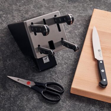 Набор из 5 ножей с ножницами и затачивающим блоком, черный Gourmet Zwilling
